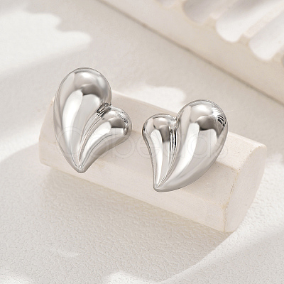 Brass Heart Stud Earrings HE1706-1