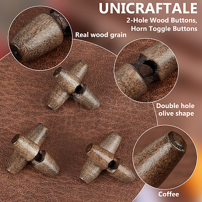 50Pcs 1-Hole Wood Buttons BUTT-UN0001-27A-1