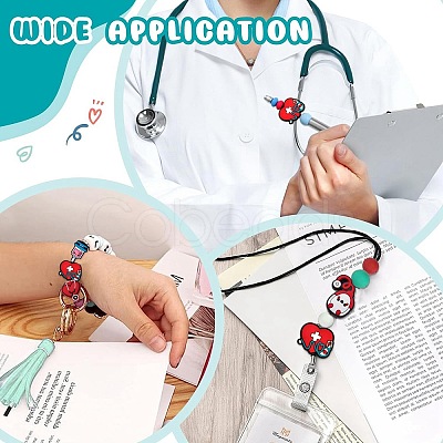 16Pcs 8 Styles Medicine Food Grade Eco-Friendly Silicone Beads SIL-CJ0001-23-1