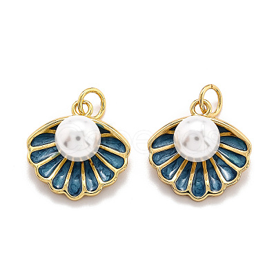 Brass Enamel Pendants X-KK-O140-12G-1