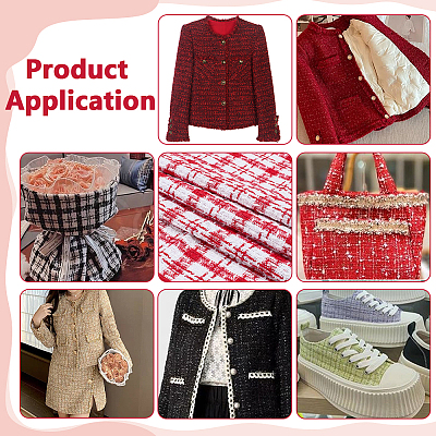 Tartan Chemical Fiber Fabric DIY-WH0591-521A-1