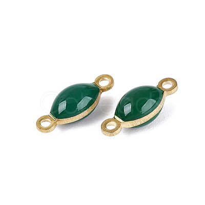 Antique Bronze Plated Brass Enamel Oval Links connectors X-KK-Q570-06C-1