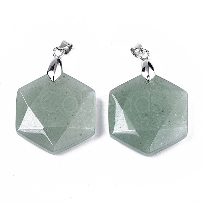 Natural Green Aventurine Pendants G-T131-27D-1