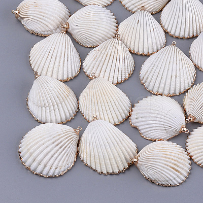 Electroplate Sea Shell Pendants SSHEL-S261-05-1