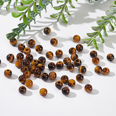 Olycraft Natural Tiger Eye Beads G-OC0003-78A-1