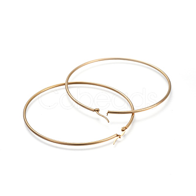 201 Stainless Steel Big Hoop Earrings EJEW-A052-20A-G-1