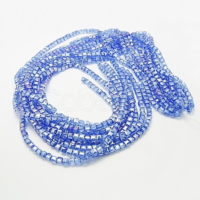 Electroplate Glass Beads Strands EGLA-D018-8x8mm-61-1