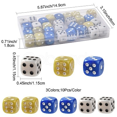 30Pcs 3 Colors Opaque Acrylic Beads MACR-FS0002-30-1