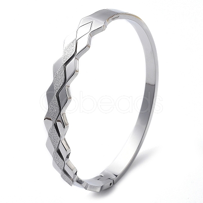 304 Stainless Steel Hinged Bangles for Women BJEW-A011-15P-1