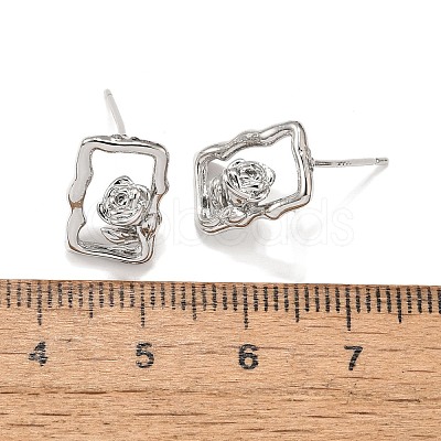 Brass Stud Earrings LS-EJEW-G432-01P-1