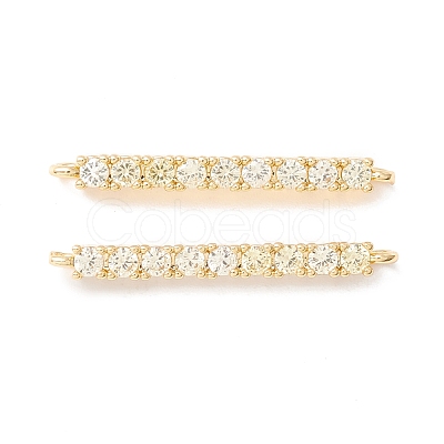 Rack Plating Brass Micro Pave Cubic Zirconia Connestor Charms KK-D073-03G-01-NR-1