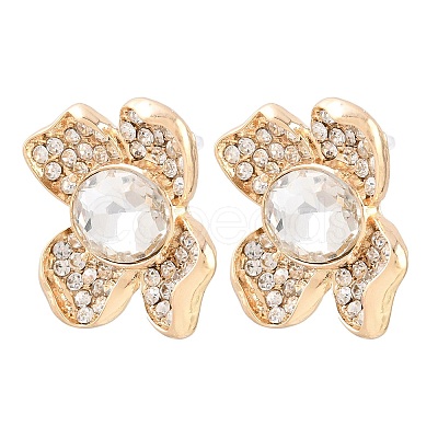 Alloy Rhinestone Stud Earrings for Women AL-CBA6127-02G-1