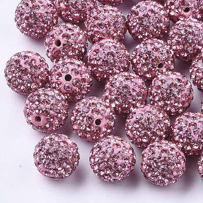 Handmade Polymer Clay Rhinestone Beads RB-S250-12mm-A1-1