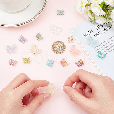 15Style Plating Transparent Acrylic Beads OACR-AR0001-19-1