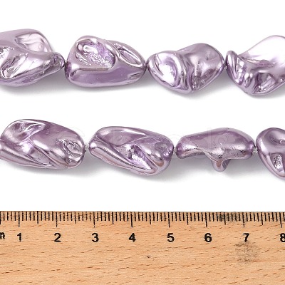 Electroplated Shell Pearl Beads Strands BSHE-A001-01D-1