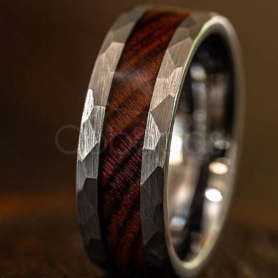 304 Stainless Steel & Wood Finger Rings for Men WG79787-07-1