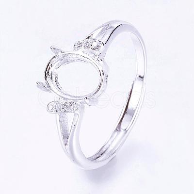 Adjustable Brass Finger Ring Components KK-L154-21P-1