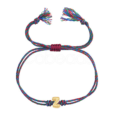 304 Stainless Steel Alphabet Bead Adjustable Bracelets IC6774-26-1