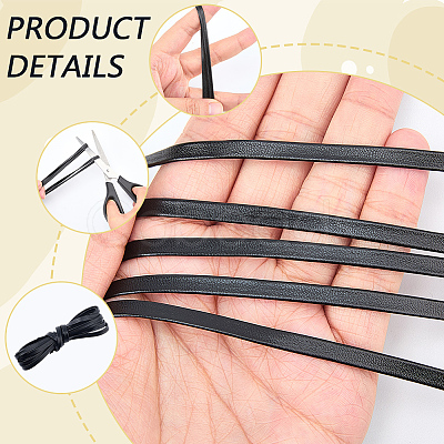 4 Yards 2 Styles Flat PU Leather Cord WL-CL0001-27-1