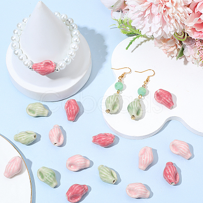 30Pcs 3 Colors Handmade Porcelain Beads PORC-PA0001-14-1