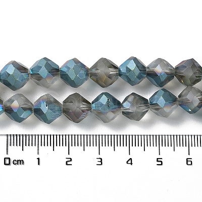 Electroplate Transparent Glass Beads Strands EGLA-I019-HP01-1