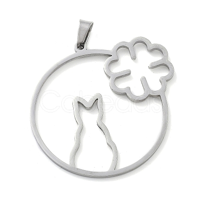 304 Stainless Steel Pendants STAS-I327-02P-04-1
