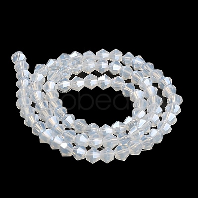 Imitation Jade Electroplate Glass Beads Strands GLAA-F029-J4mm-C05-1