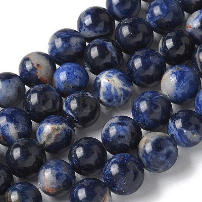 Natural South Africa Sodalite Beads Strands X-G-S259-35-10mm-1