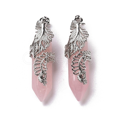Natural Rose Quartz Pendants G-E059-02AS-05-1