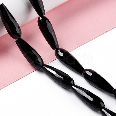 Natural Black Stone Beads Strands G-I328-04-1