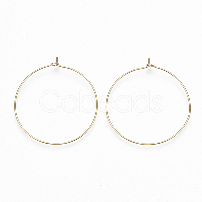 Brass Hoop Earrings Findings KK-S348-244-1