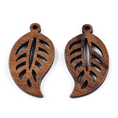 Natural Walnut Wood Pendants WOOD-T023-16-1