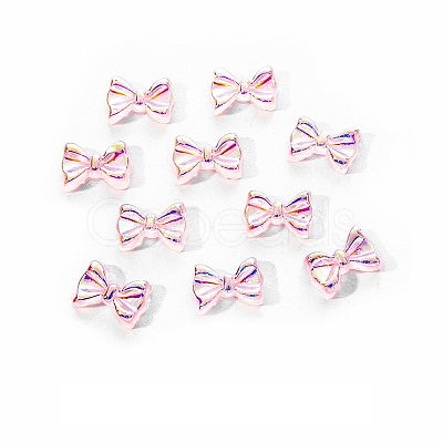 Electroplated Bowknot Resin Cabochons MRMJ-R128-16I-1