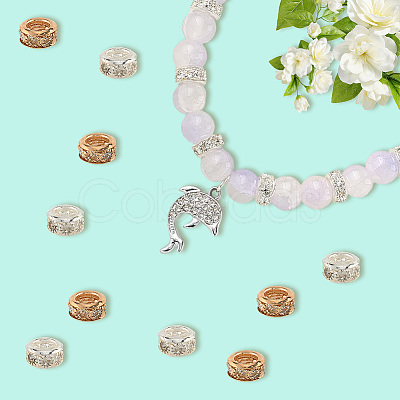 50Pcs 2 Colors Brass Rhinestone Beads KK-PA0001-04-1