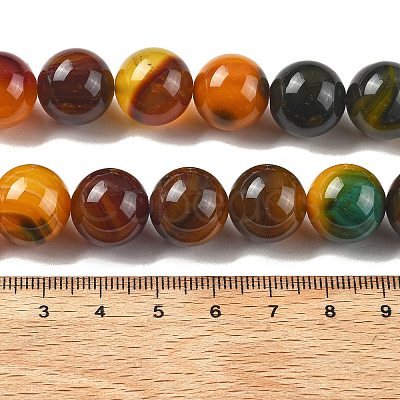 Natural Multi-Color Agate Beads Strands G-A261-B05-14mm-1