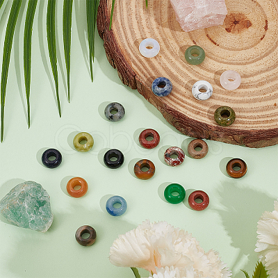20Pcs 20 Styles Natural & Synthetic Mixed Gemstone European Beads G-PA0002-35-1