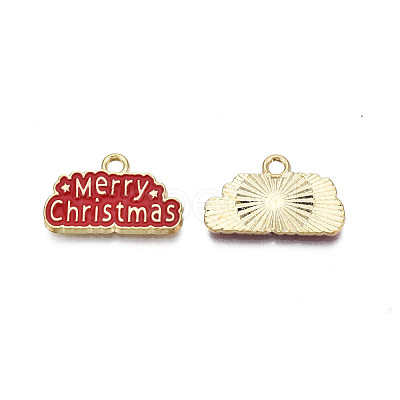 Rack Plating Alloy Enamel Pendants ENAM-N055-173A-1