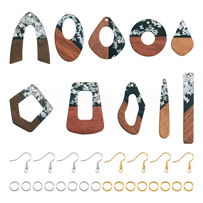 DIY Two Tone Dangle Earring Making Kit DIY-TA0009-01C-1