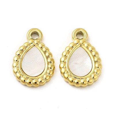 Natural White Shell Teardrop Charms STAS-J401-VC667-1