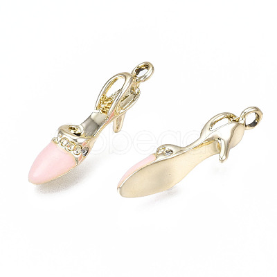 Rack Plating Alloy Enamel Pendant Rhinestone Settings ENAM-T011-133B-1