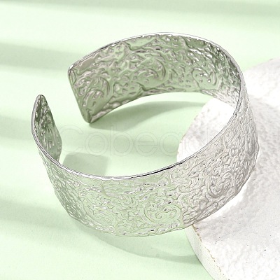 21.5MM 304 Stainless Steel Textured Cuff Bangles for Women SA-CBA37BC-26P-1