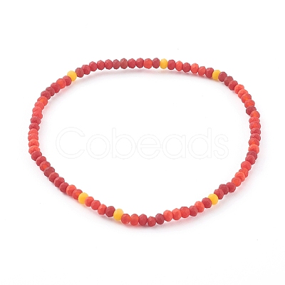 Glass & Brass Stretch Beaded Bracelets Sets BJEW-JB06151-1