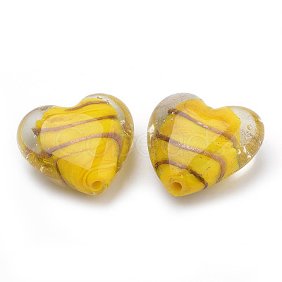 Handmade Gold Sand Lampwork Beads LAMP-R138-02-1