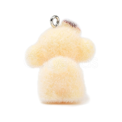 Flocking Opaque Resin Pendants RESI-I353-02P-04-1