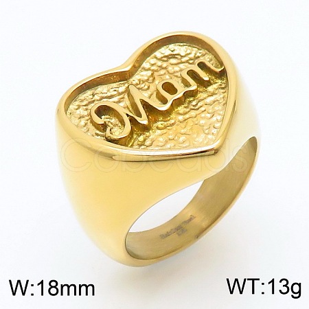 Mother's Day 304 Stainless Steel Finger Rings WGDC005-04-1