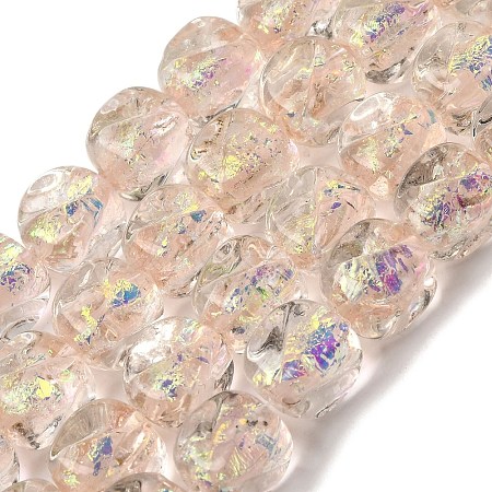 Handmade Foil Lampwork Beads Strands FOIL-C002-01B-1