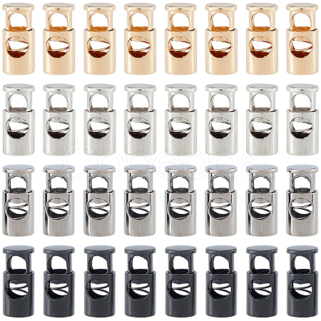 32Pcs 4 Colors Alloy Spring Cord Locks FIND-HS0002-31-1