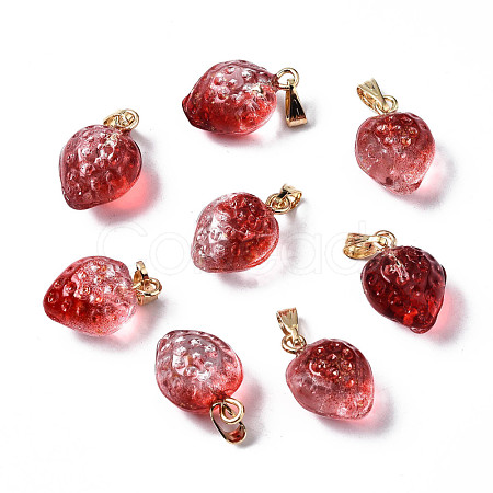Two Tone Transparent Spray Painted Glass Pendants GLAA-N035-014-G04-1
