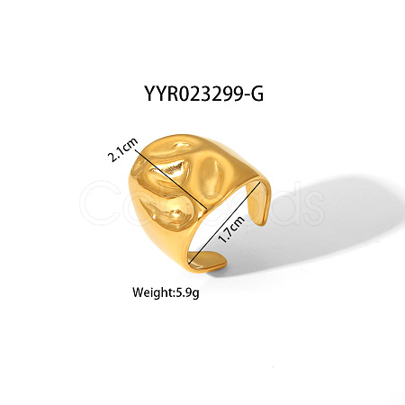 Geometric 304 Stainless Steel Open Cuff Rings with Irregular High-end Feel NH8943-15-1