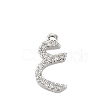 Rack Plating Brass Micro Pave Clear Cubic Zirconia Pendants KK-A224-03J-P-1